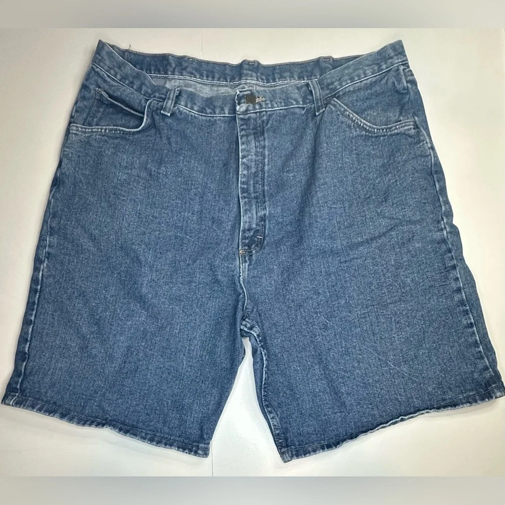 Wrangler Mens Denim Jean Shorts 42‎ Relaxed Fit Blue Jorts Y2K Dad Core